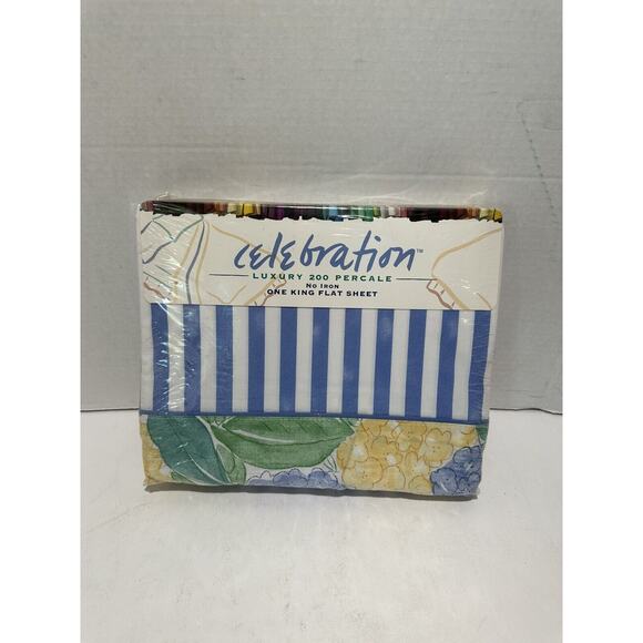 Mervyn’s Celebration Luxury 200 Percale No Iron King Size Flat Sheet Vintage - Picture 1 of 6